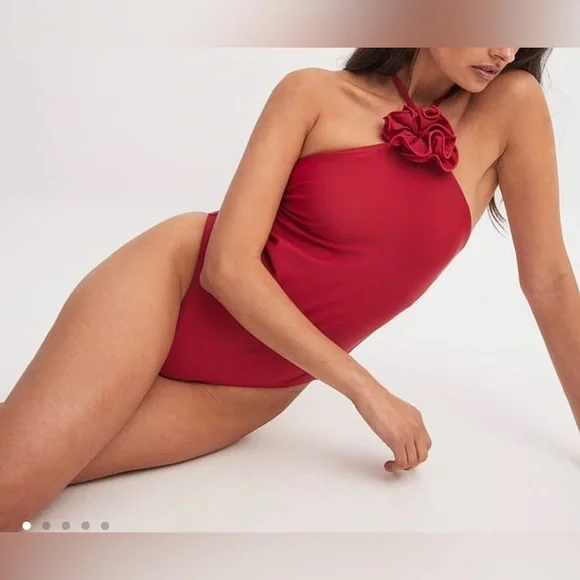 NA-KD rose red one piece bathing suit S size Small - Picture 3 of 9